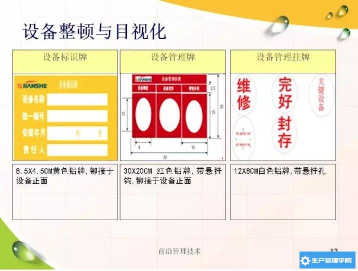 设备整顿与目视化